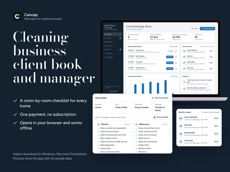 Cleaning Business Manager screenshot