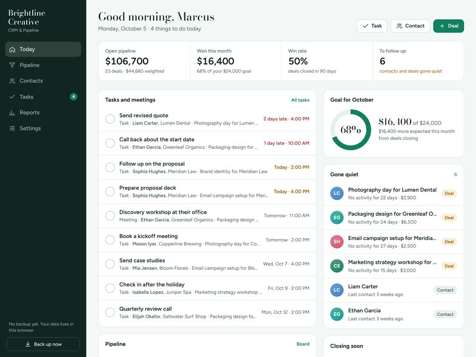 CRM & Sales Pipeline screenshot