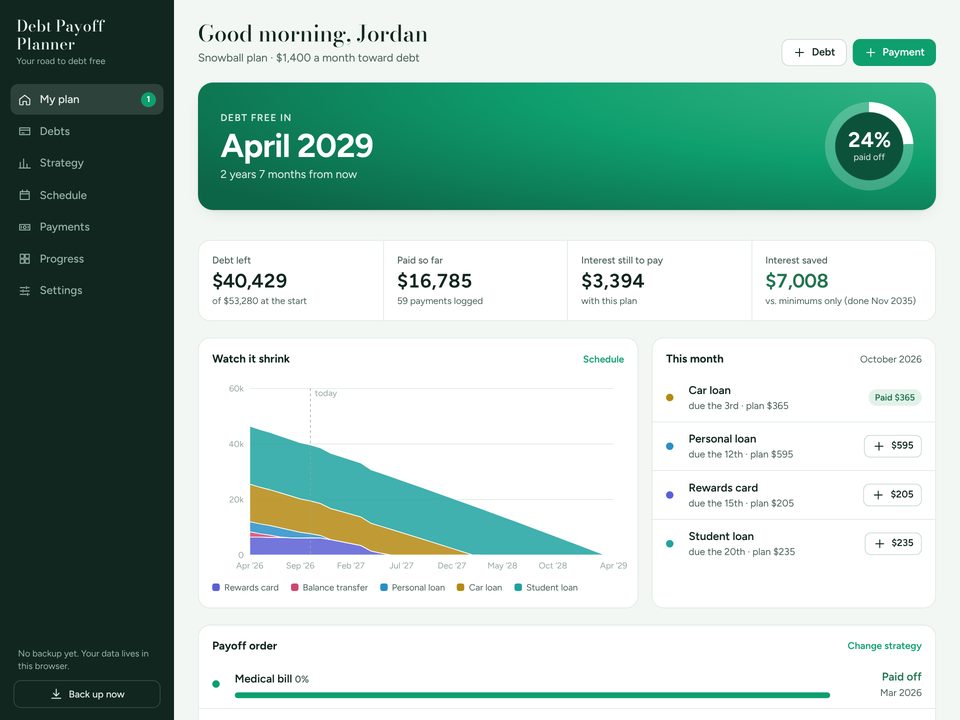 Debt Payoff Planner screenshot
