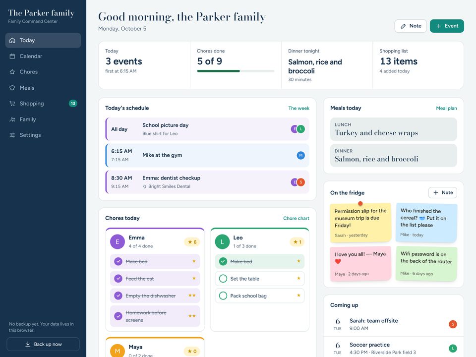 Family Command Center screenshot