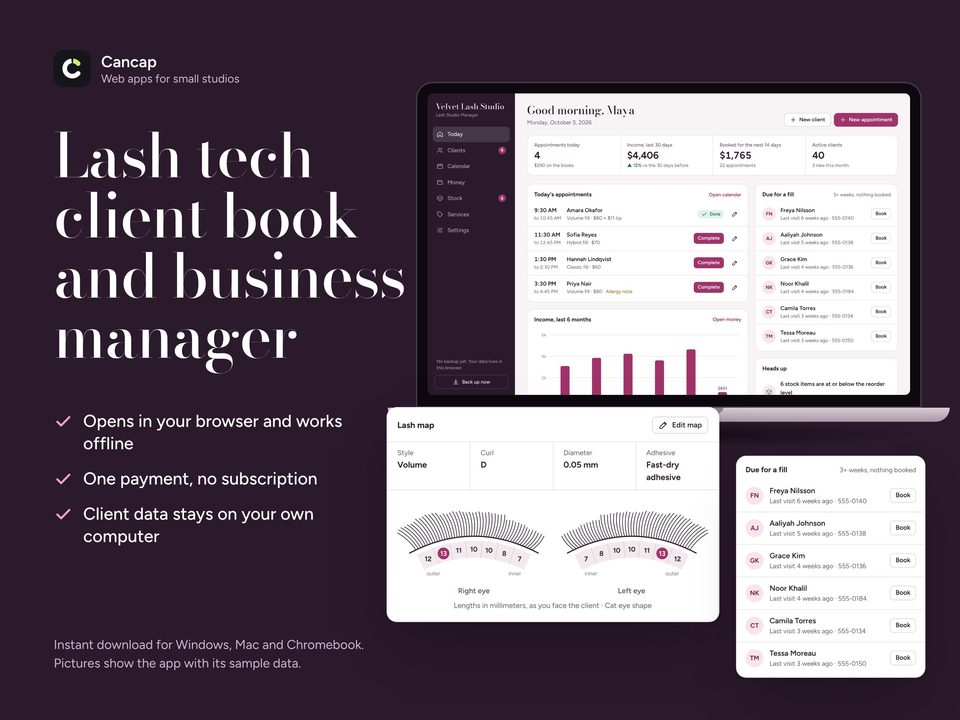Lash Studio Manager screenshot