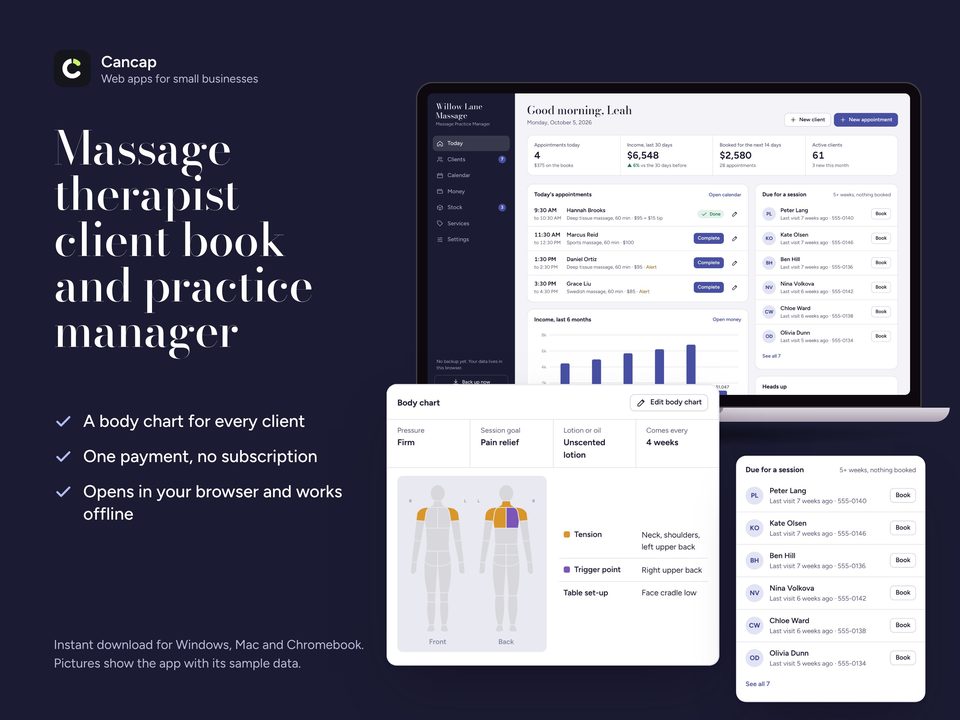 Massage Practice Manager screenshot
