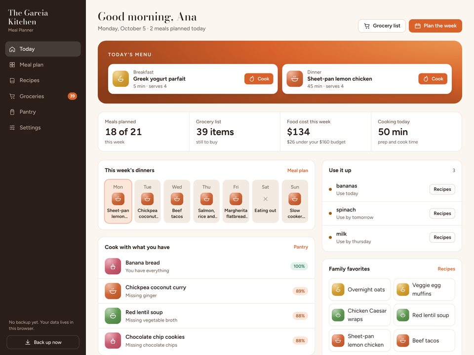 Meal Planner & Recipe Organizer screenshot