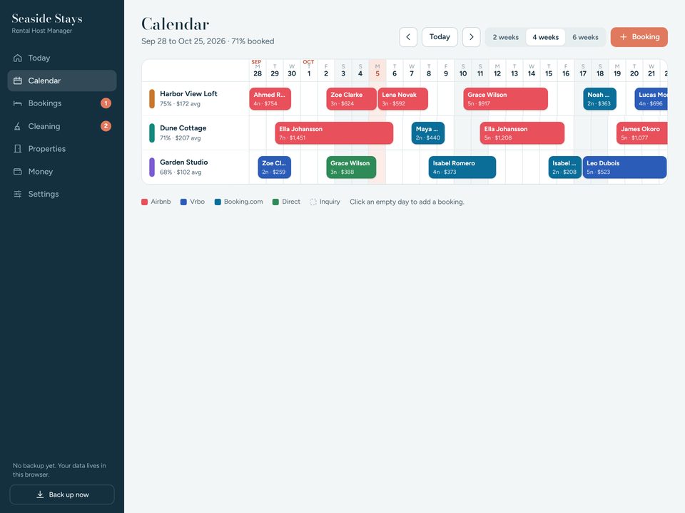 Rental Host Manager screenshot