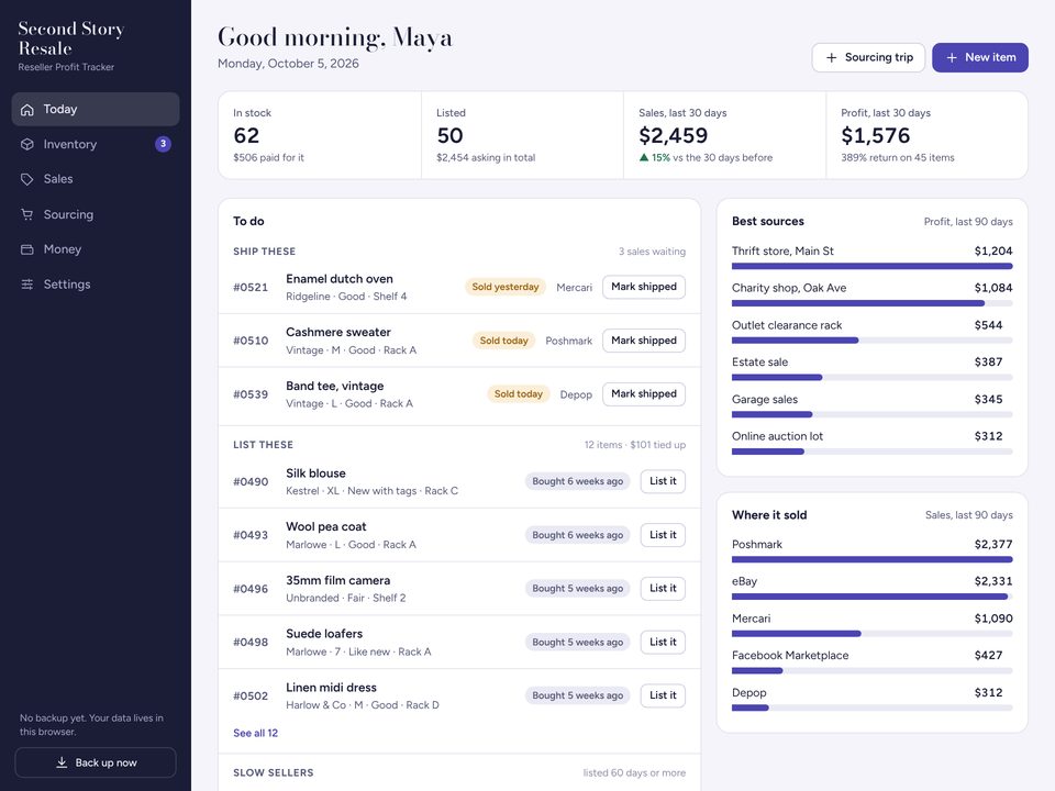Reseller Profit Tracker screenshot