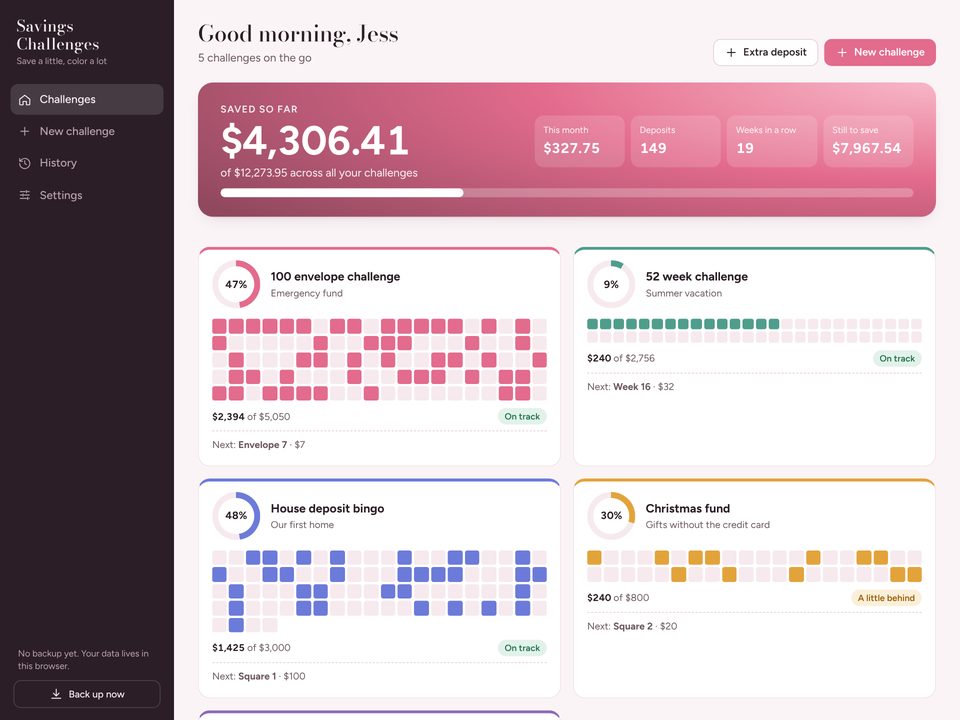 Savings Challenges screenshot