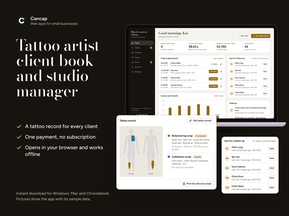 Tattoo Studio Manager screenshot