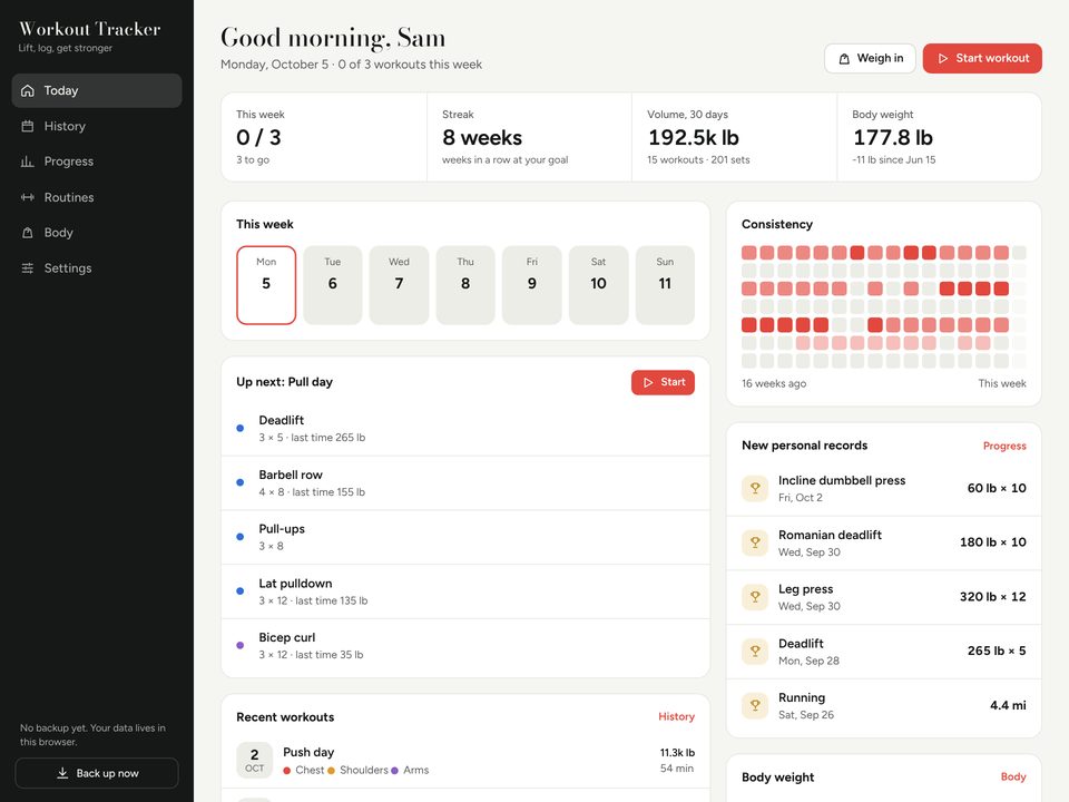 Workout Tracker screenshot